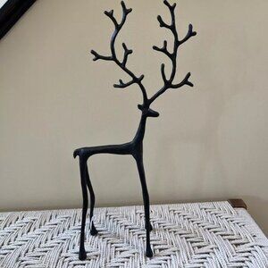 Pottery Barn Bronze Sculpted Reindeer - Medium 18" NEW
